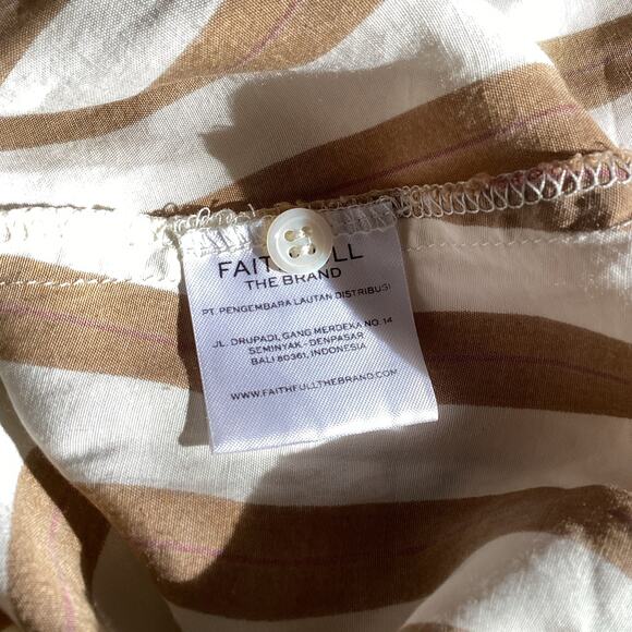 Faithfull The Brown Thompson Striped Tan Romper Playsuit 4 S - Picture 8 of 9